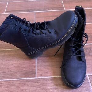 Black leather Dr. Martens boots